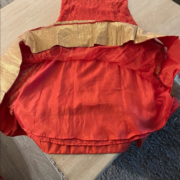 Beautiful Coral and Gold Saree from India. - Picture 5 of 10